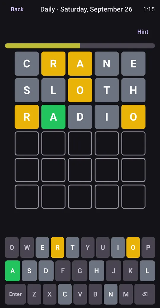 Word Duel: 5 Letter Word Game on Google Play, screen 1