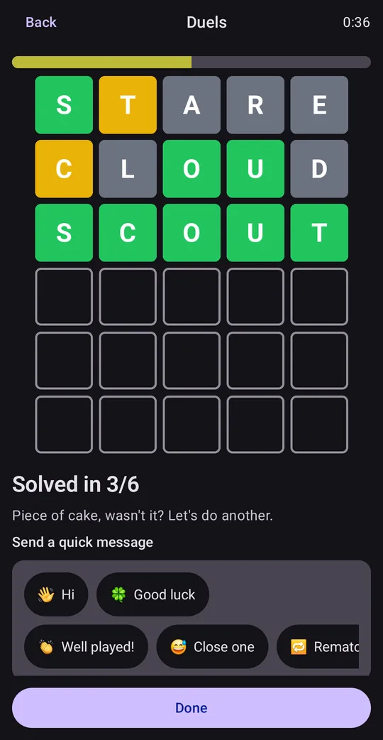 Word Duel: 5 Letter Word Game on Google Play, screen 3